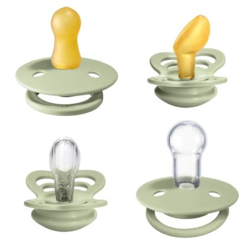 Pacifier Try-It Collection 4 Pack Sage Size 1 for 0-6 Months - Mini Jake