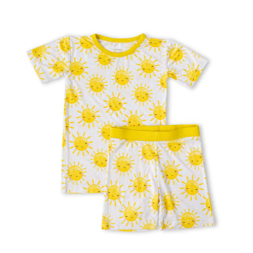 Sunshine Two-Piece Short Sleeve & Shorts Pajama Set - Little Sleepies
