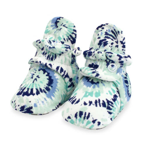 Tie Dye Organic Cotton Gripper Baby Bootie - True Navy – Zutano