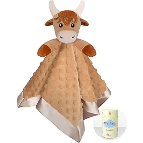 Boy Highland Cow Baby Security Blanket Loveys for Babies Girls, 16" Soft Baby Lovey Blanket, Baby Snuggle Stuffed Animals Blankie, Baby Girls Gifts for Infant and Toddler