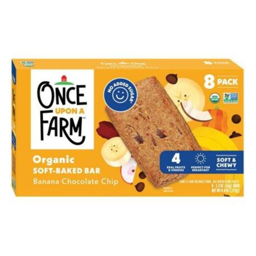 Once Upon a Farm Snack Bars Banana Choc Chip Oat - 9.6oz/8ct