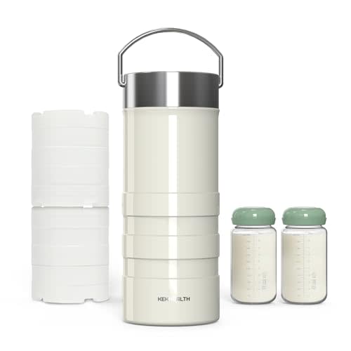 KEKHEALTH 22oz Breast Milk Cooler for Work and Travel, 24 Hours All-Day Cooling, Large Capacity Portable Breastmilk Chiller with 2pcs Breastmilk Storage Bottle, Baby Feeding Essentials