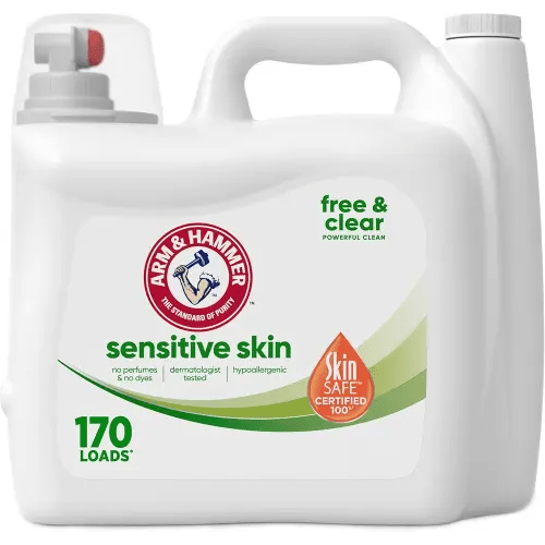 ARM & HAMMER Sensitive Skin Free Clear, 170 Loads Liquid Laundry Detergent, 170 Fl oz