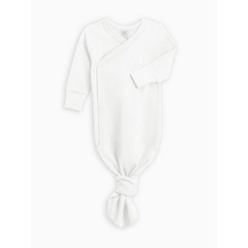 Colored Organics Indy Wrap Front Gown White 0-3M
