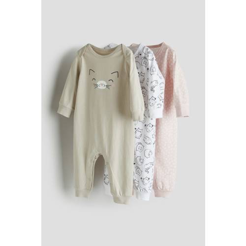 3-PACK COTTON JERSEY PAJAMA JUMPSUITS