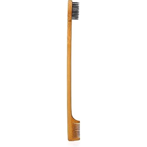 GranNaturals Edges Brush and Comb for Edge Control - Sturdy Bamboo Handle - Styling & Gentle Care Tools - Edge Fixer for Baby Hairs - Compact Curling Accessories for Curly Hair
