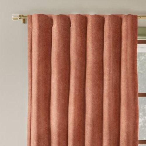 50"x84" Blackout Chenille Curtain Panel Brown - Threshold™: Woven Polyester, Rod Pocket, Oeko-tex Certified