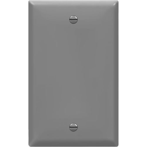 ENERLITES 8801-GR Blank Cover Wall Plate, Size 1-Gang 4.50" x 2.76", Polycarbonate Thermoplastic, 8801-GY, Gray, Screw