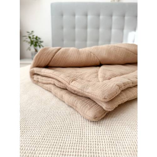 Organic Baby Quilt, Beige Baby Blanket, Muslin Crib Quilt, Baby Gauze Quilt, Boho Baby Quilt, Neutral Muslin Quilt, Baby Boy Girl Blanket