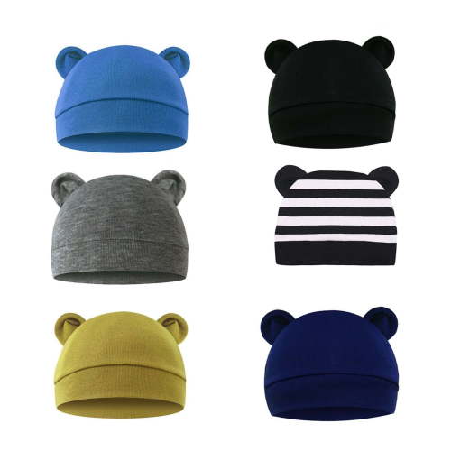 EnJoCho 6 Pieces Toddler Cotton Hat Bear Ears Caps Baby Boy Girl Hats Caps For 0 3 Months Baby Kids Super Adorable Head Wear Gifts