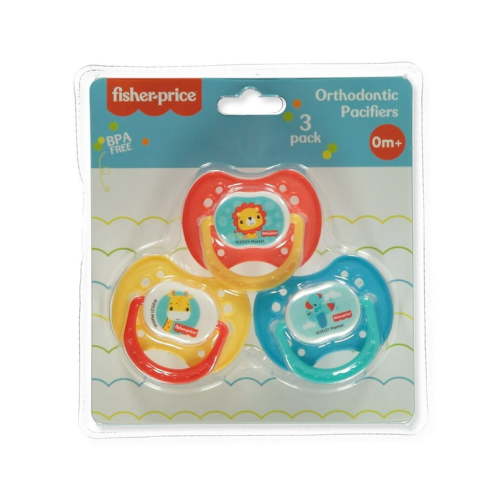 Fisher-Price Baby 3-Pack Orthodontic Pacifiers - pink/multi, one size