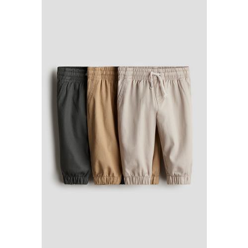 3-pack Twill Joggers - 12M
