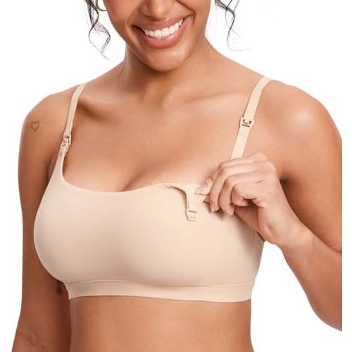 MOMANDA Women's Inbarely Nursing Bra Seamless Wireless Nursing Bras Unlined Maternity Bralettes for Breastfeeding