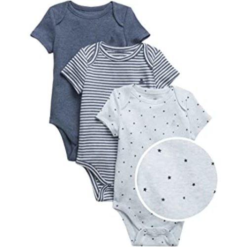 Short Sleeve Bodysuits - Blue Star 3 pack, Size: 0-3m
