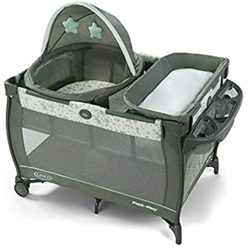Graco Pack 'n Play Travel Dome Playard | Includes Travel Bassinet, Full-Size Infant Bassinet, and Diaper Changer, Oskar