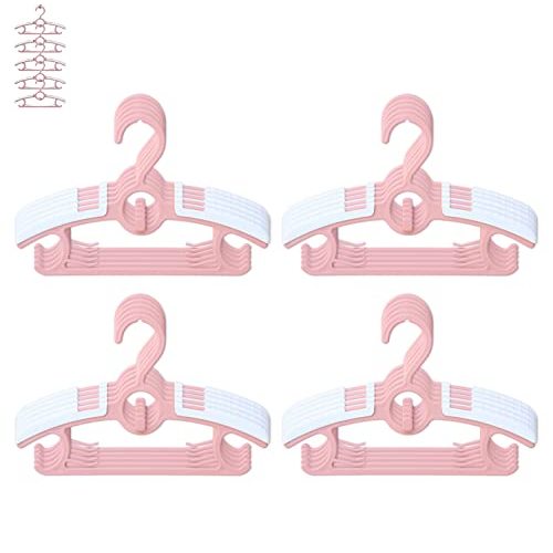 Baby Nursery Closet Hangers, Ultra Thin Non-Slip and Extendable Laundry Infant Pant Hanger for Newborn Clothes - 20pcs11-14" Pink Adjustable Children Coat Hanger for Girl Boy Toddler Kids Child