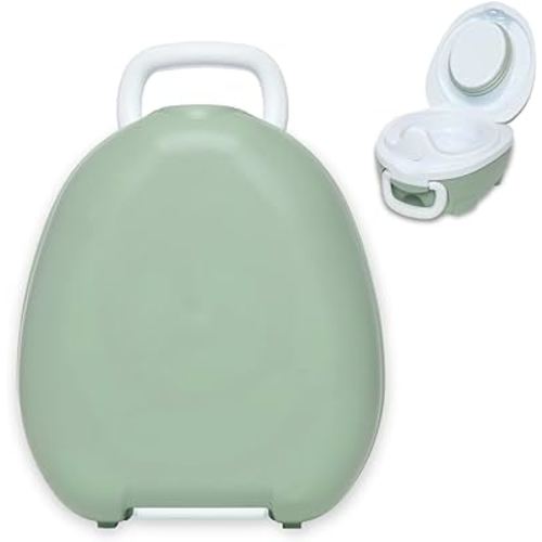 My Carry Potty - Green PastelTravel Potty, Award-Winning Portable Toddler Toilet Seat for Kids to Take Everywhere