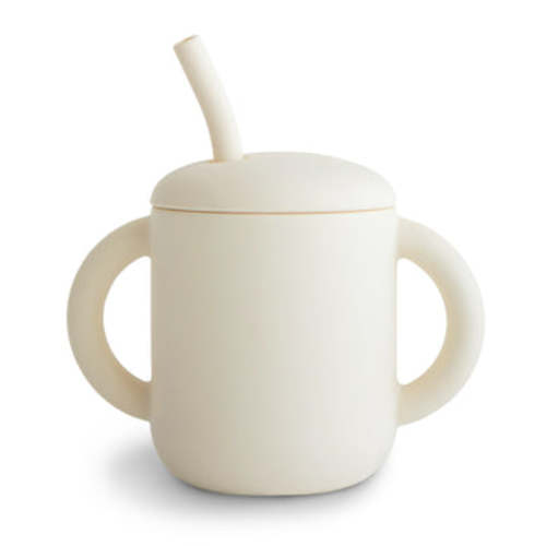 Mushie Baby Silicone Training Cup + Straw