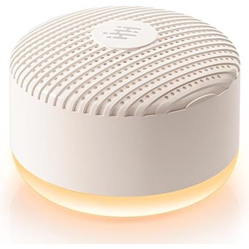 Portable Sound Machine & Night Light, White Noise Sound Machine for Baby & Adults with 12 Selected Sounds - Rechargeable, Memory Function, Timer - Sleep Soother, Home & Travel, Light Khaki