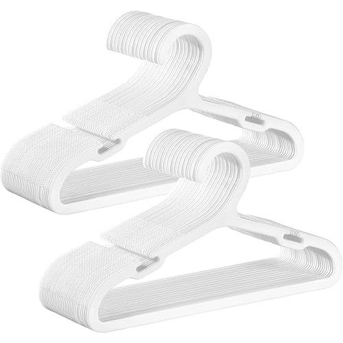 SONGMICS Baby Hangers 60 Pack, Plastic Kids Hangers for Closet, 11 x 6.1 Inches, for Children Aged 0-6 Years, Space-Saving, Non-Slip, Cloud White UCRP080W01