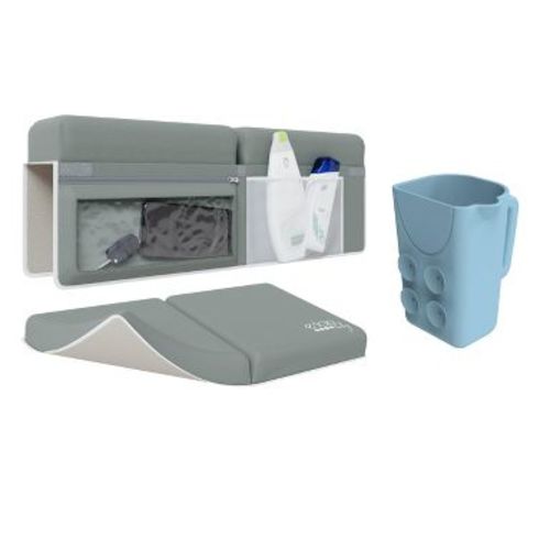 Elan Baby Bath Kneeler & Elbow Rest Pad Set with Bathing Cup, Non-Slip Design, Includes 4 Toy Pockets – Waterproof and Easy to Clean