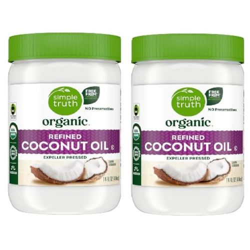Organic Refined Coconut Oil (2 Jars, 14 oz. each)