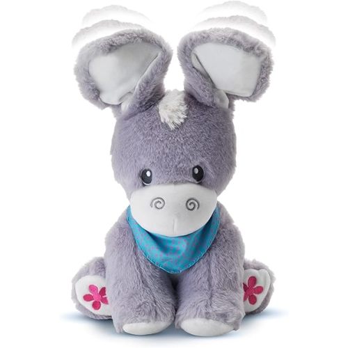 KiddoLab Peek-A-Boo Donkey: Soft Stuffed Animal Toy for Infants 6-18 Months with Moving Ears, Songs, Tunes & Lullabies