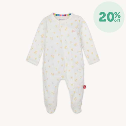evangeline organic cotton magnetic parent favorite footie with ruffle – Magnetic Me