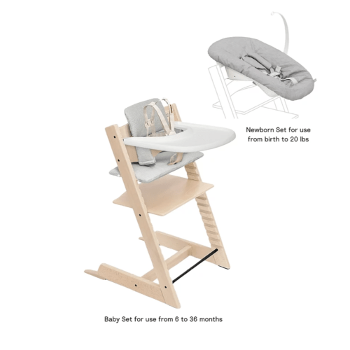 Tripp Trapp® High Chair², Cushion, Tray & Newborn Bundle