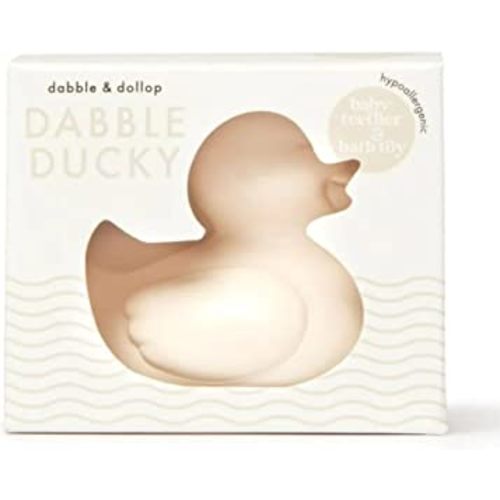 Dabble & Dollop Ducky Toy Teether - Latex-Free, Odor-Free, Phthalate & BPA Free, Dishwasher Safe, Recyclable, Non Toxic, Award Winning Rubber Duck Toy, Made in USA