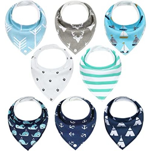 Yoofoss Baby Bibs 8 Pack Baby Bandana Drool Bibs Soft and Breathable for Boys and Girls