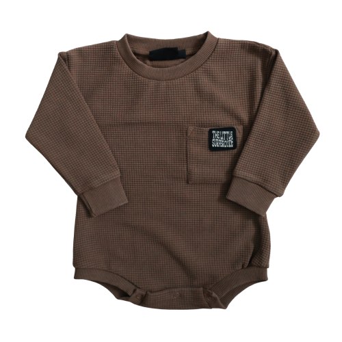 Brown Waffle Bubble Romper