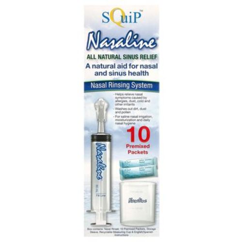 Squip Nasaline Nasal Rinsing System With 10 Premixed Saline Packets