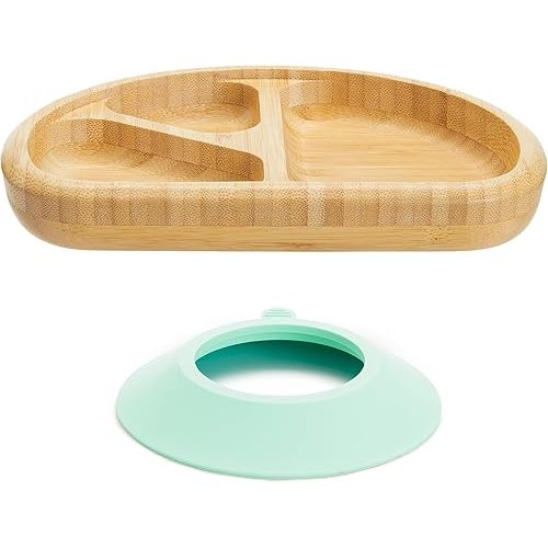 Munchkin® Bambou™ Divided Suction Plate - Eco-Friendly Bamboo Dinnerware for Babies and Toddlers