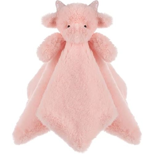 Apricot Lamb Pink Dragon Soft Loveys for Babies, Security Blanket for Baby Boy and Girl, 13.8 Inches for Infant and Toddlers