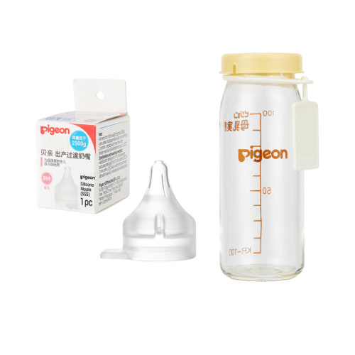 Preemie Glass Bottle 3.38 Oz+Preemie Nipple(SSS),1 Count