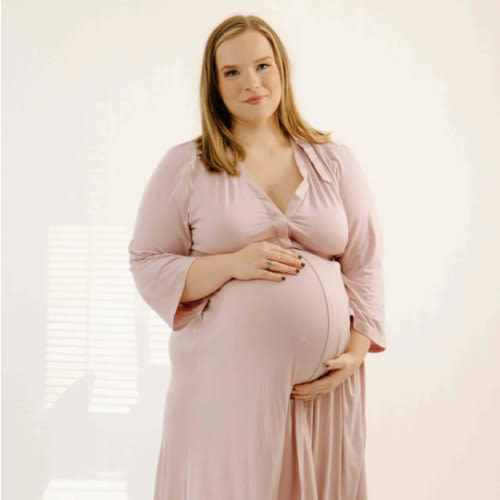 Lila Labor & Postpartum Gown in Mauve
