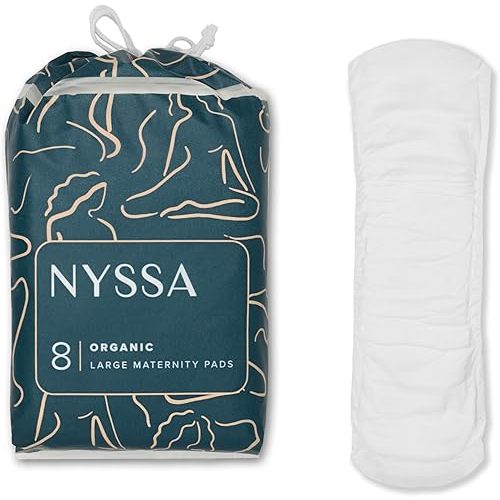 Nyssa Complete Coverage Organic Cotton Cover Postpartum Pads, 6 Pack