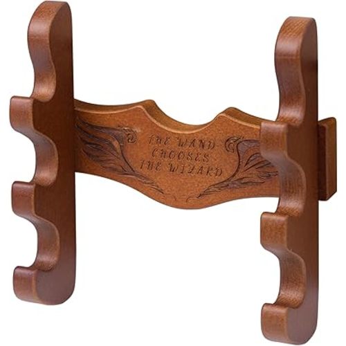 Wooden Wand Display Stand Wall Mount, 3-Tier Wand Holder, 3 Slots Wizard Wand Stand Display Wood Wand Holder Sword Stand Display Shelf for Collectibles Wooden Wand Display for Wizard Wand Home Office Display Halloween Decoration
