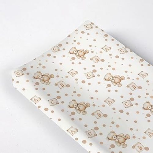 Woodland Bears Changing Pad Cover, Forest Bears Baby Diaper Changing Table Pad Cover, Unisex Cute Bears ABC Letter Pattern Baby Diaper Table Changing Mat Sheet for Baby Boys Girls-16 * 32