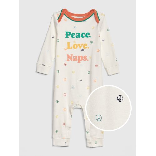 Baby Graphic One-Piece in new off white