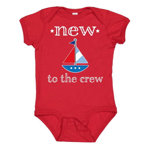 Inktastic Baby Boy New to the Crew Sailboat Boys or Girls Baby Bodysuit