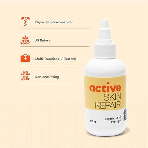 Active Skin Repair Hydrogel - Natural & Non-Toxic First Aid Ointment & Antiseptic Gel for Minor Cuts, Wounds, Scrapes, Rashes, Sunburns, and Other Skin Irritations (Single, 3 oz Gel)