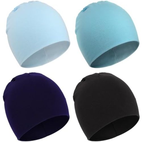 DRESHOW BQUBO 4 Pieces Baby Beanie Newborn Toddler Soft Cute Knit Hat Hospital Hats for Baby Boys Infant Cap Beanies