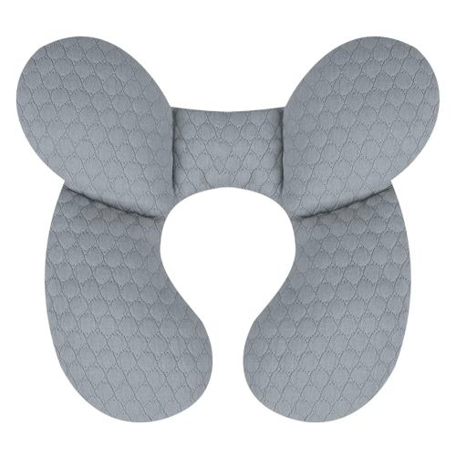 KAKIBLIN Baby Travel Pillow,Upgraded Baby Neck Pillows for Car Seat,Baby Support Pillow,Infant Neck Pillow for Toddler Head and Neck,Newborn Head Support for Car Seat,Pushchair (Light Grey)