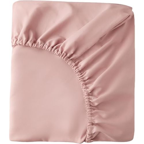 HBHLFZ Crib Sheet, 28x52 Inch Super Soft and Comfortable Microfiber Crib Sheet - 8 Inch Deep Pocket Fitted Crib Sheet - Fits Standard Cribs and Toddler Mattresses - Fits Boys & Girls, Bean Sand Pink