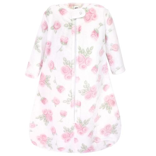 Hudson Baby Unisex Baby Plush Sleeping Bag, Sack, Blanket, Pink Rose, 6-12 Months