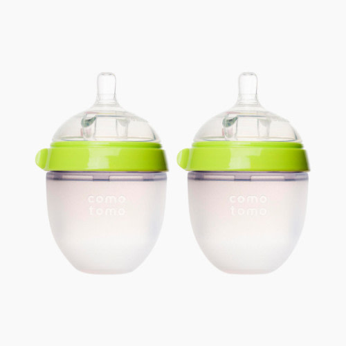 Comotomo Baby Bottles - Green, 5 oz, 2