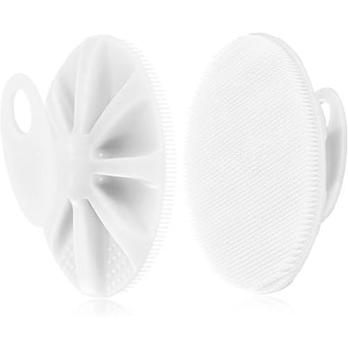 INNERNEED Food-Grade Soft Silicone Body Cleansing Brush Shower Scrubber, Gentle Exfoliating and Massage for All Kinds of Skin (White)