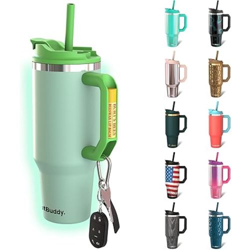 Frost Buddy Thicc Buddy - 40 oz Stainless Steel Vacuum Insulated Tumbler with Lid and Straw for Water - Travel Mug Cupholder Friendly - Gifts for Women Men Him Her (Glow In Dark)
